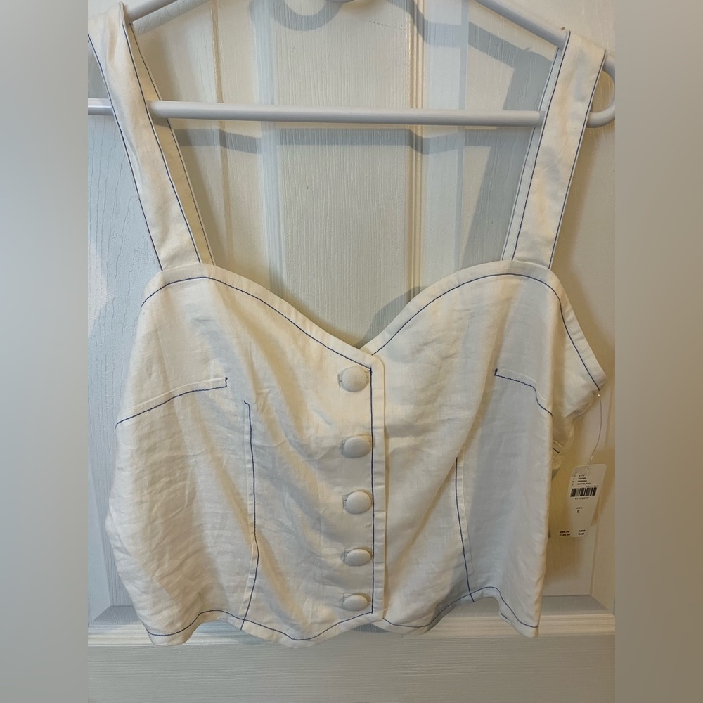 NWT Anthropologie Maeve button up white tank